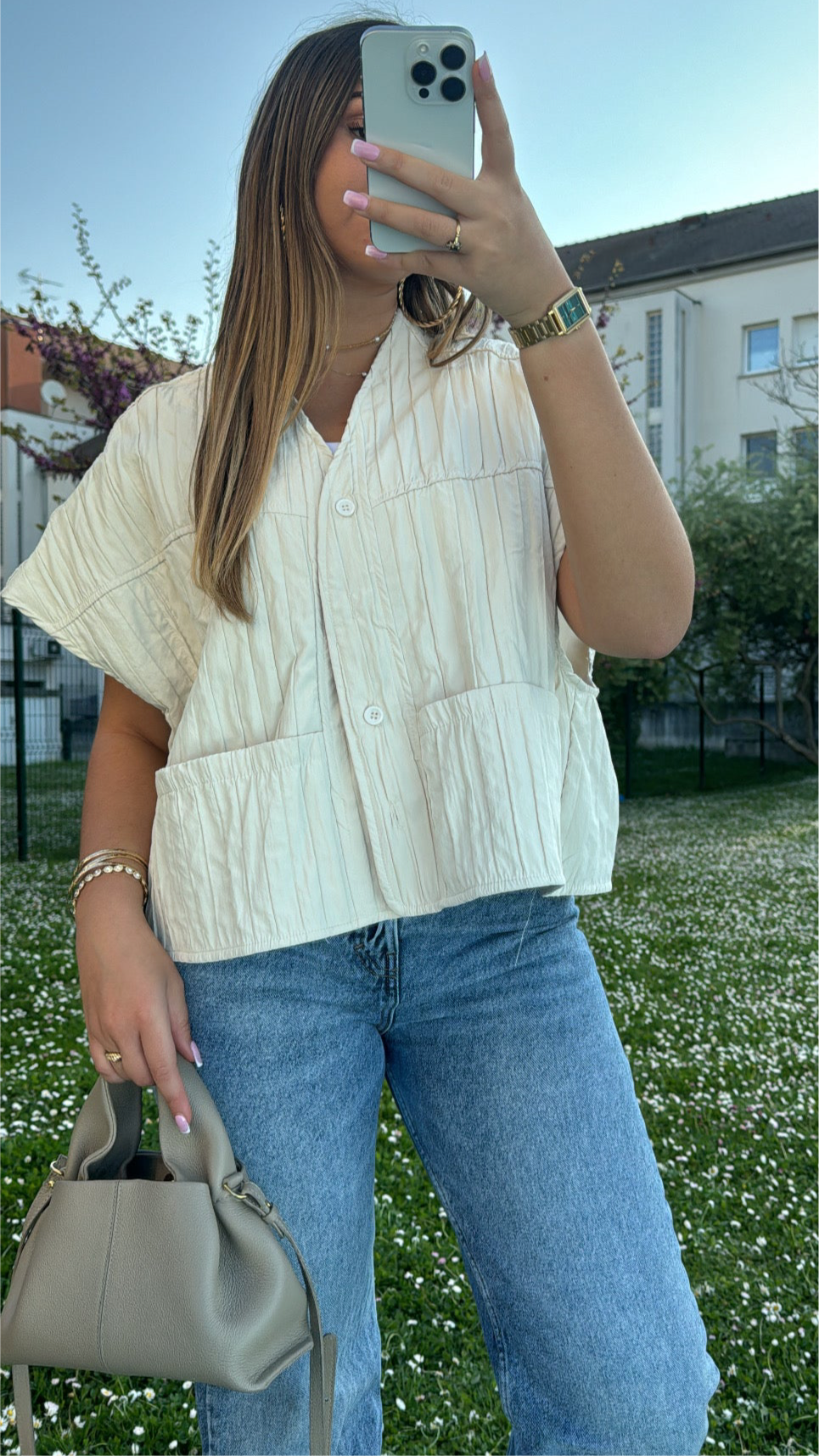 VESTE sans manche Crème
